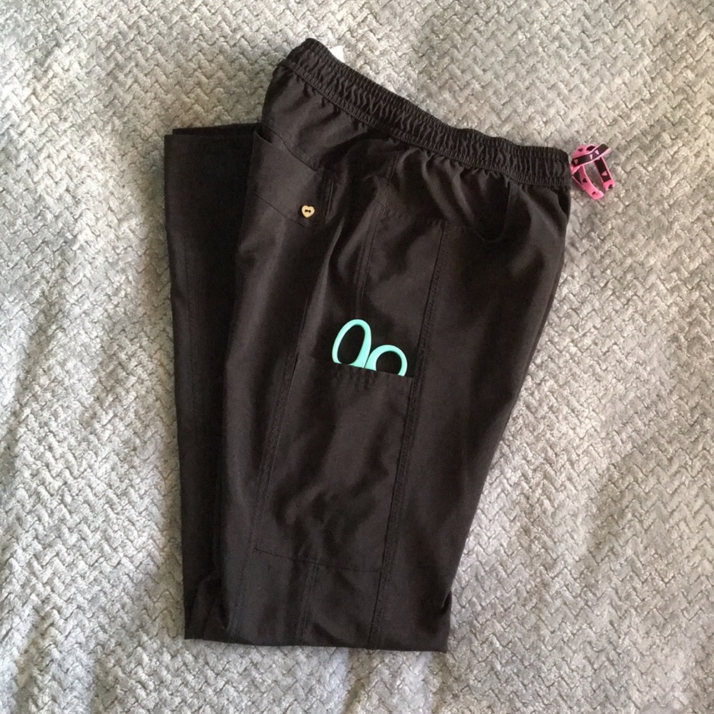 HeartSoul Black Cargo Scrub Pants